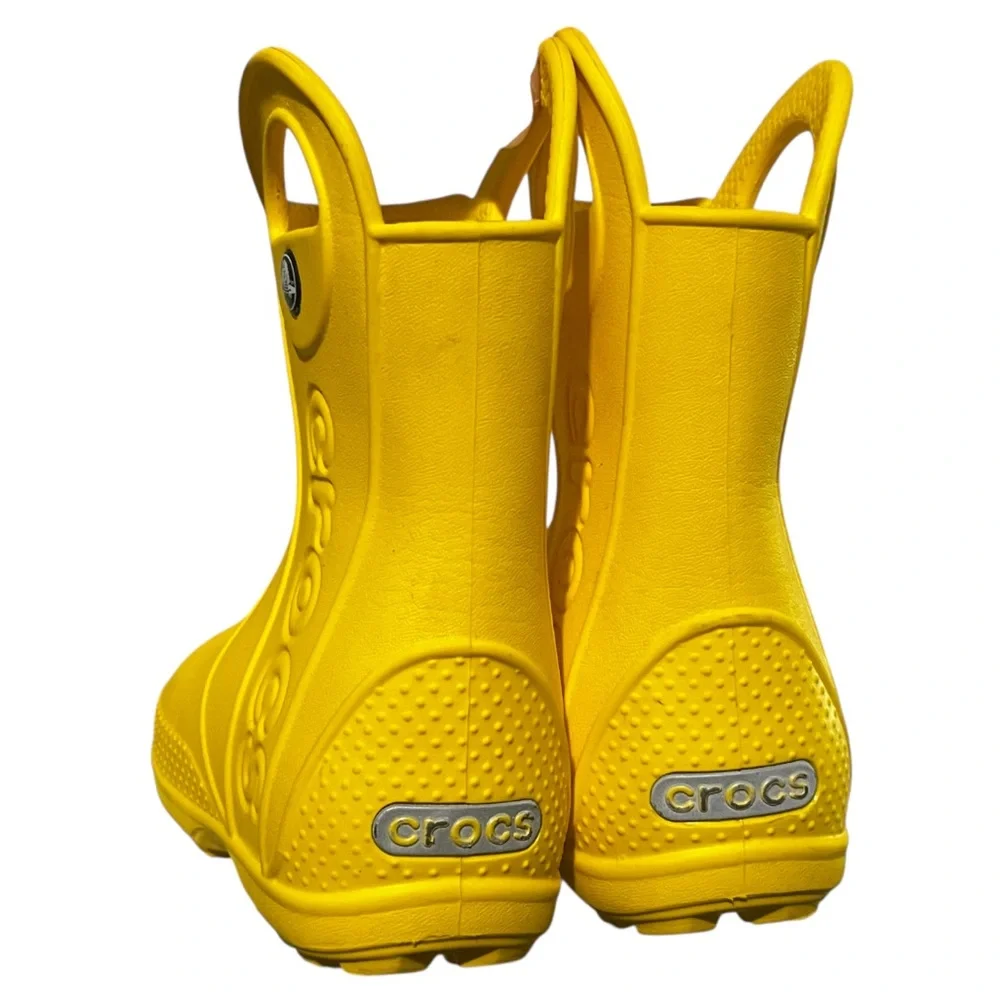 CROCS Toddler Handle It Rain Boots - size 7 - style 12803 Yellow
